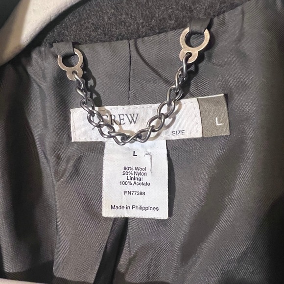 J. Crew Wool Blend Belted Coat in Dark Olive,‎ Women's Size Large - Picture 2 of 11